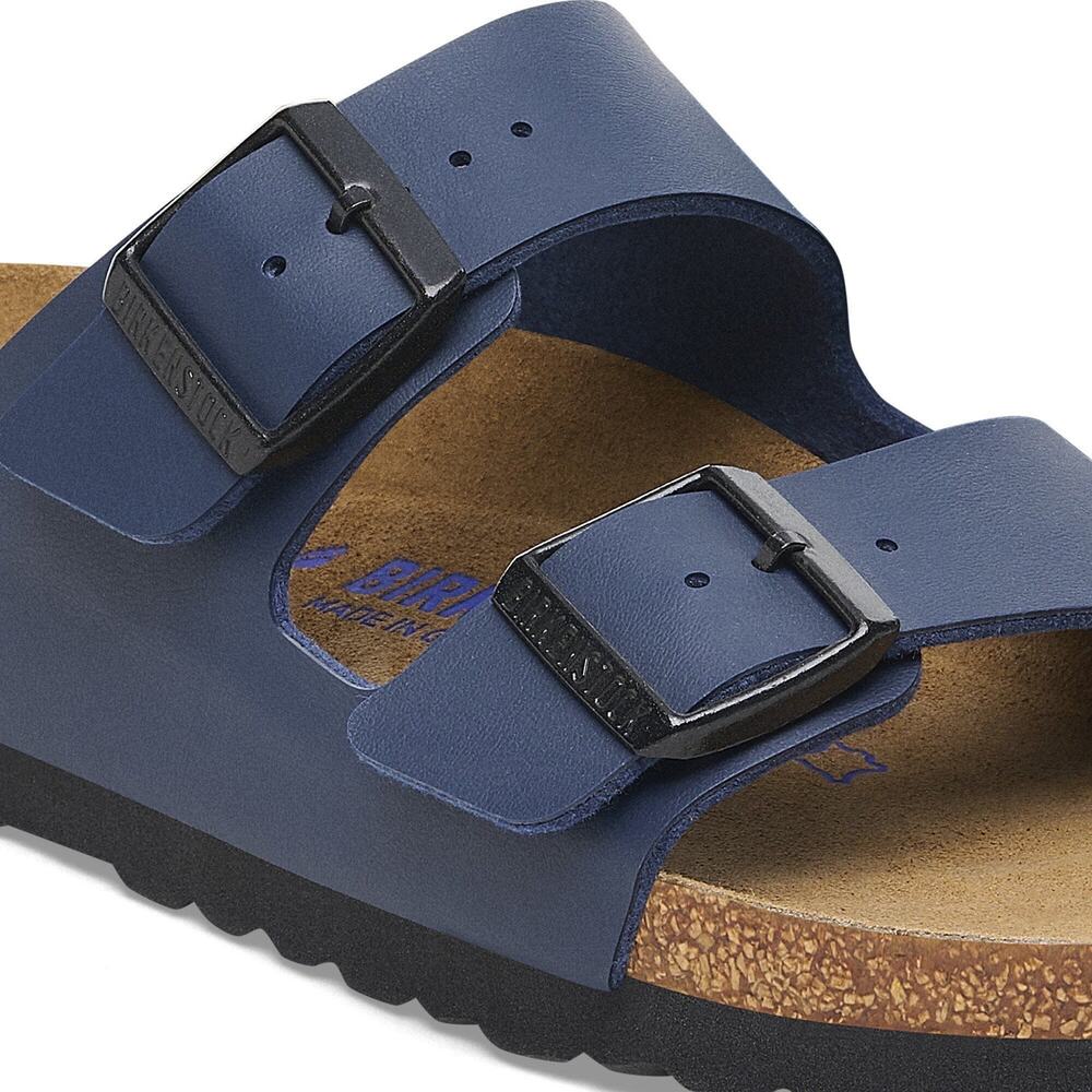 Birkenstock Arizona Soft‎ Footbed Blue Birko Flor Double Strap Comfort Sandals - Picture 6 of 12